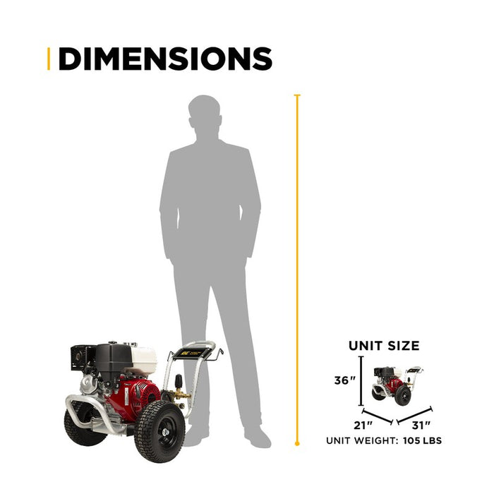 BE Power Equipment B4213HABAS 4,200 PSI 4.2 GPM Cold Water Gas Pressure Washer with Honda GX390 Engine and CP Belt Drive Triplex Pump