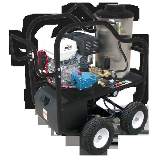 Pressure-Pro Hot Shot Gas 4012-10C 4,000 PSI 4.0 GPM Gas Powered Hot Water Pressure Washer with Honda GX390 Engine, 4 Wheel Portable