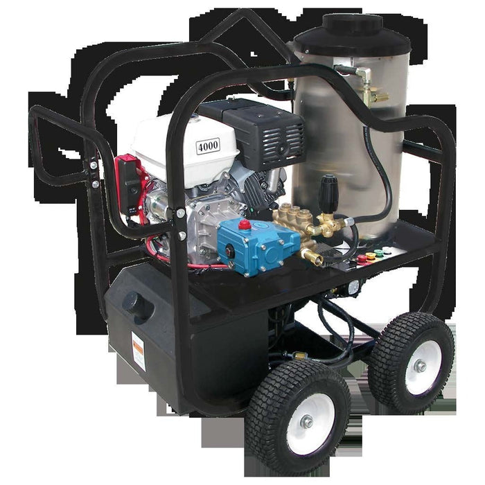 Pressure-Pro Hot Shot Gas 4012-10C 4,000 PSI 4.0 GPM Gas Powered Hot Water Pressure Washer with Honda GX390 Engine, 4 Wheel Portable
