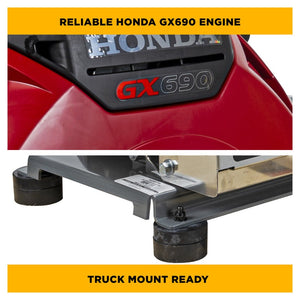BE Power Equipment B5024HETBAS 5,100 PSI 5.5 GPM Truck Mount Cold Water Gas Pressure Washer with Honda GX690 Electric Start Engine and CP Belt Drive Triplex Pump