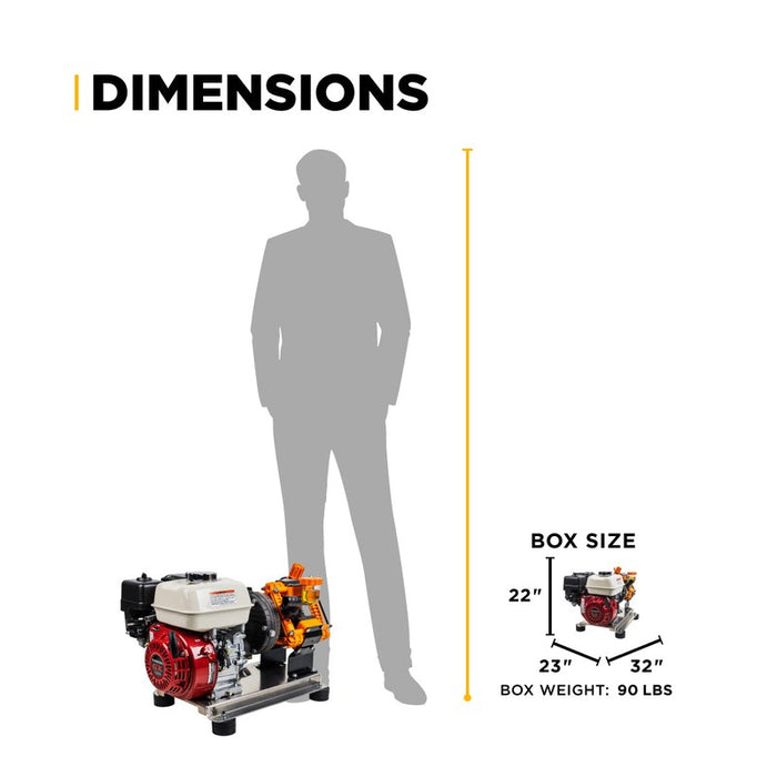 BE Power Equipment SW1165HZ 300 PSI 11.0 GPM Gas Commercial Mobile Soft Wash System with Honda GX200 Engine and CP Z42PPGR Diaphragm Pump