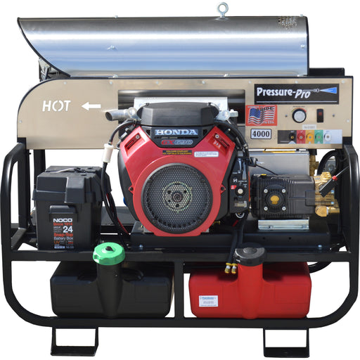 Pressure-Pro Pro-Super Skid 7012PRO-40HA gas powered hot water pressure washer skid, front view