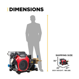 BE Power Equipment B3528HETBGS 3,500 PSI 10.0 GPM Truck Mount Cold Water Gas Pressure Washer with Honda iGX800 Engine and General Belt Drive Triplex Pump