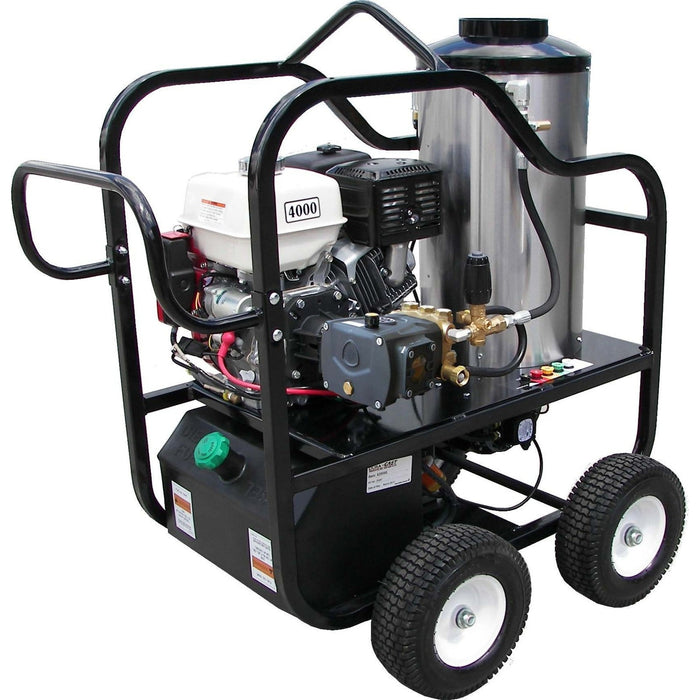 Pressure-Pro Hot Shot Gas 4012-10A 4,000 PSI 4.0 GPM Gas Powered Hot Water Pressure Washer with Honda GX390 Engine, 4 Wheel Portable