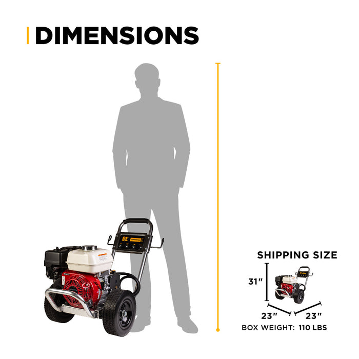 BE Power Equipment B3165HAAS 3,100 PSI 3.1 GPM Cold Water Gas Pressure Washer