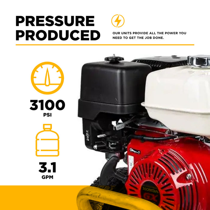 BE Power Equipment B3165HAAS 3,100 PSI 3.1 GPM Cold Water Gas Pressure Washer