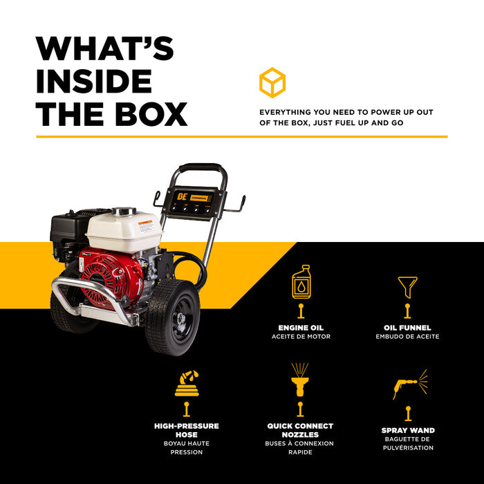 BE Power Equipment B3165HAAS 3,100 PSI 3.1 GPM Cold Water Gas Pressure Washer