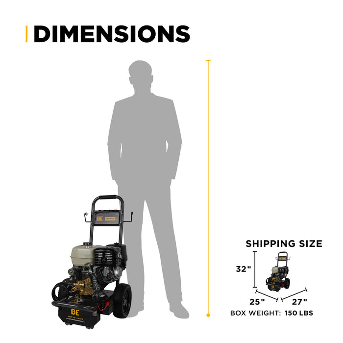 BE Power Equipment B4213HESCS 4,200 PSI 4.2 GPM Cold Water Gas Pressure Washer