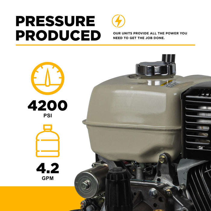 BE Power Equipment B4213HESCS 4,200 PSI 4.2 GPM Cold Water Gas Pressure Washer