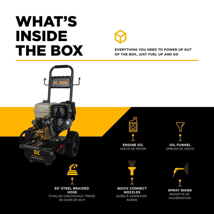 BE Power Equipment B4213HESCS 4,200 PSI 4.2 GPM Cold Water Gas Pressure Washer