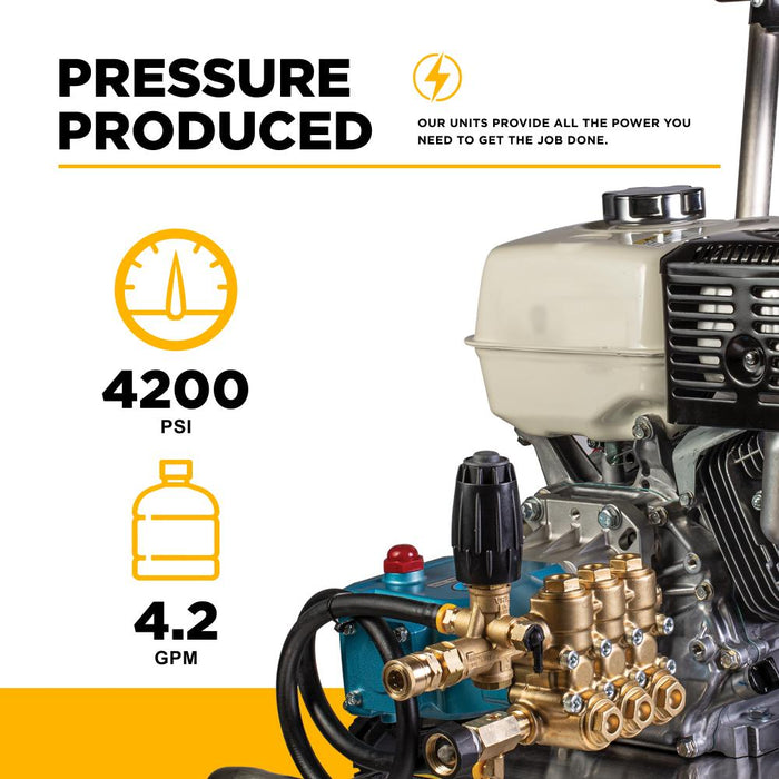 BE Power Equipment B4213HSJ 4,200 PSI 4.2 GPM Cold Water Gas Pressure Washer