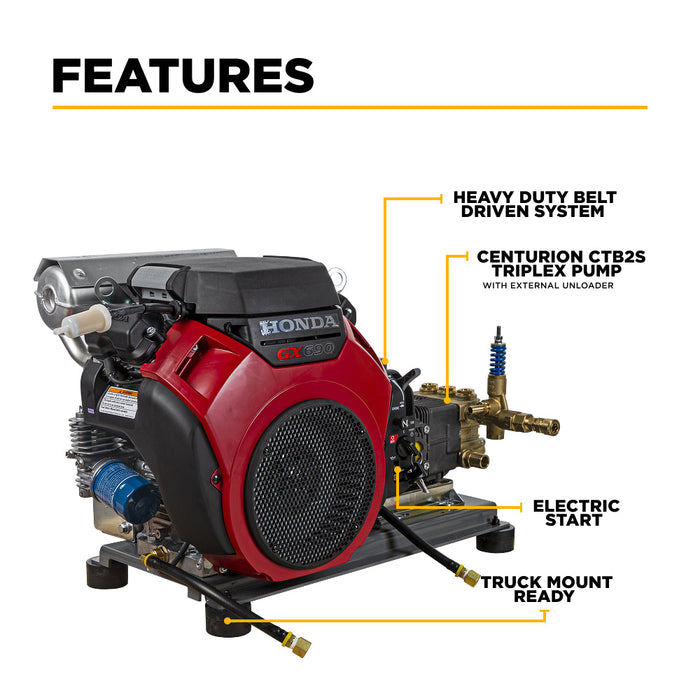 BE Power Equipment B4224HETBAS 4,200 PSI 8.5 GPM Cold Water Gas Pressure Washer