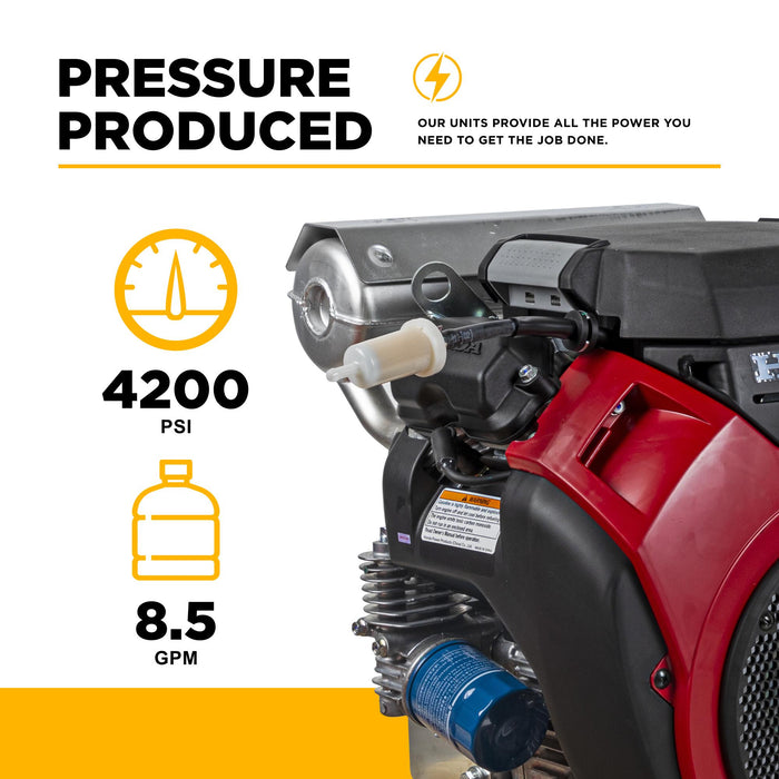 BE Power Equipment B4224HETBAS 4,200 PSI 8.5 GPM Cold Water Gas Pressure Washer