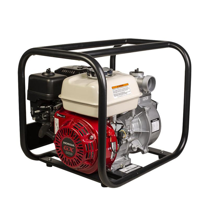 BE Power 2" Water Transfer Pump with Honda GX200 Engine lateral view