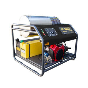 BE Power 3HW3524HG12V 3,500 PSI 5.6 GPM Hot Water Pressure Washer Honda GX690 Engine and General Triplex Pump facing right
