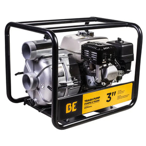 BE Power 3" 36 PSI 264 GPM Semi-Trash Transfer Pump with Honda GX200 Engine front side view
