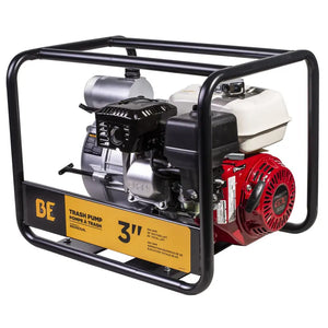 BE Power 3" 36 PSI 264 GPM Semi-Trash Transfer Pump with Honda GX200 Engine left view
