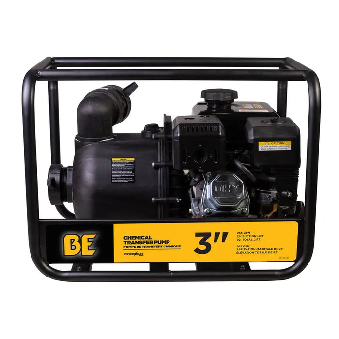 BE Power 3" Chemical Transfer Pump with Powerease 225 Engine back view