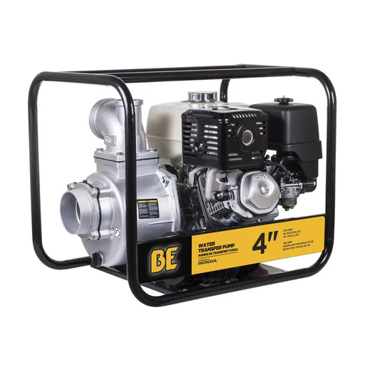 BE Power 4" Water Transfer Pump with Honda GX390 Engine in white background
