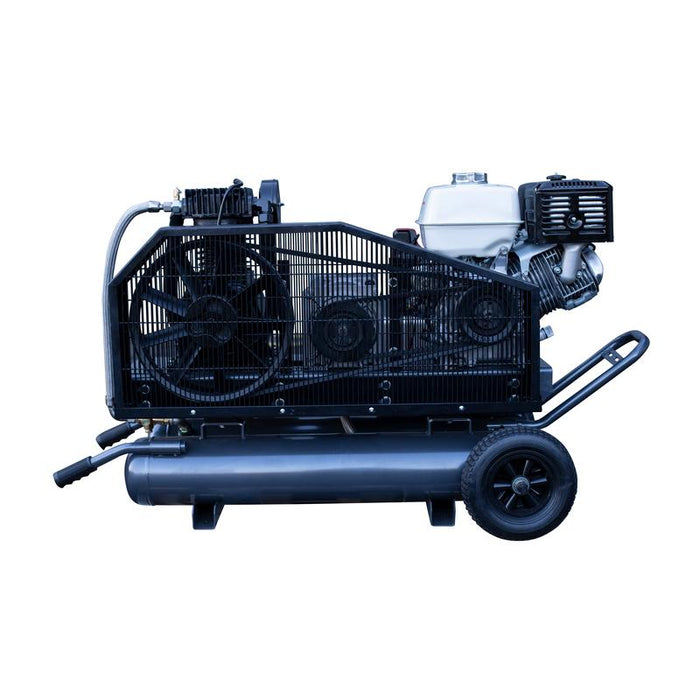 BE Power AC138HEG2 175 PSI 16 CFM Gas Air Compressor / Generator with Honda GX390 Engine left view
