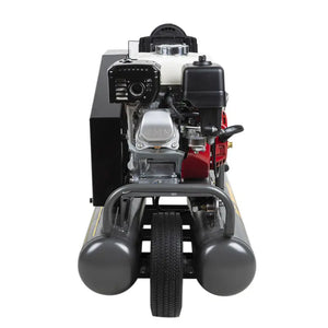 BE Power AC658HB 90 PSI 13.8 CFM Gas Air Compressor with Honda GX200 Engine back view
