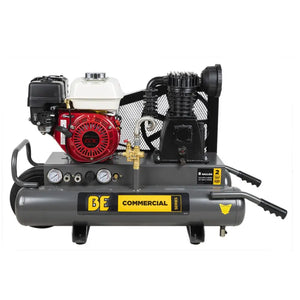 BE Power AC658HB 90 PSI 13.8 CFM Gas Air Compressor with Honda GX200 Engine left side view

