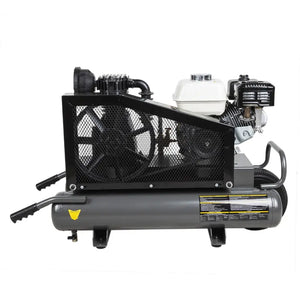 BE Power AC658HB 90 PSI 13.8 CFM Gas Air Compressor with Honda GX200 Engine right view
