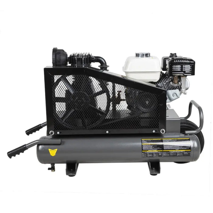 BE Power AC658HB 90 PSI 13.8 CFM Gas Air Compressor with Honda GX200 Engine right view
