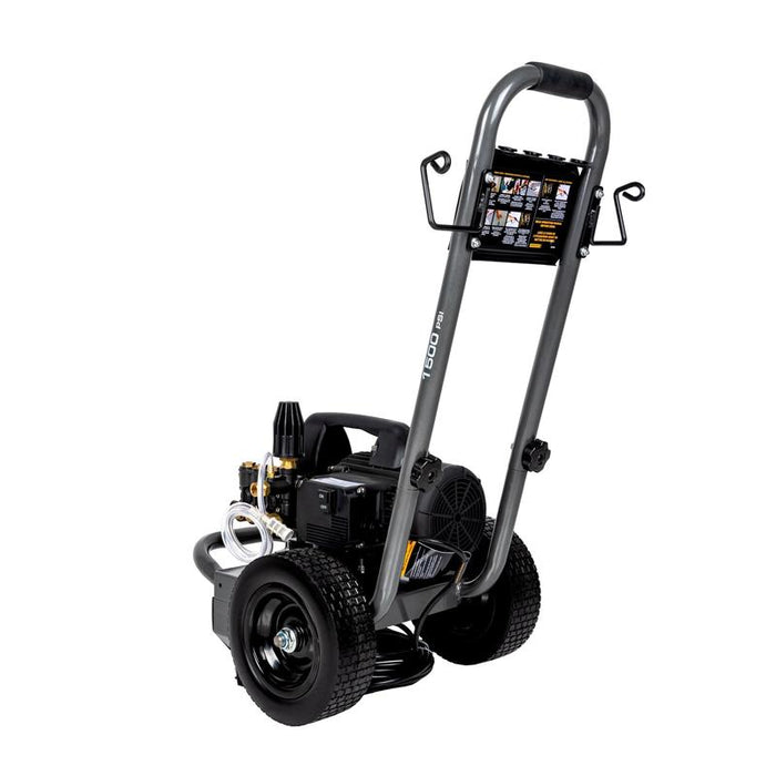 BE Power B1515EN 1,500 PSI 1.6 GPM 1.5 HP Electric Pressure Washer with Powerease Motor and Triplex Pump
left back view