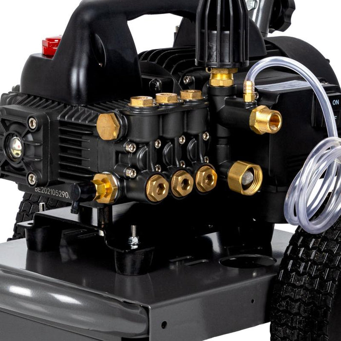 BE Power B1515EN 1,500 PSI 1.6 GPM 1.5 HP Electric Pressure Washer with Powerease Motor and Triplex Pump
close up