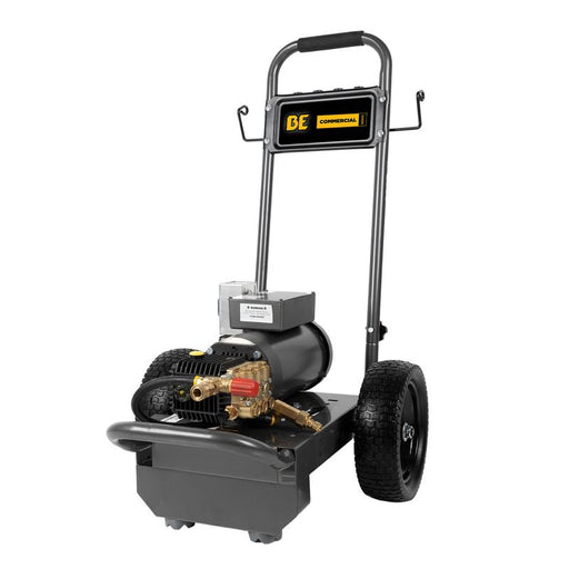 BE Power B205EG 2,000 PSI 3.5 GPM 5.0 HP Electric Pressure Washer with Baldor Motor and General Triplex Pumpin white background
 