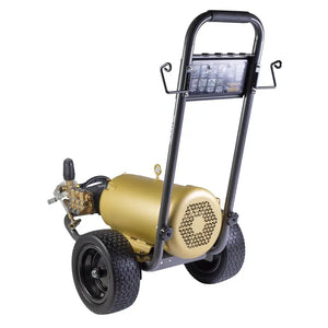 BE Power B2775E34AHE 2,700 PSI 3.5 GPM 7.5 HP Electric Pressure Washer with Baldor Motor and AR Triplex Pump left back view