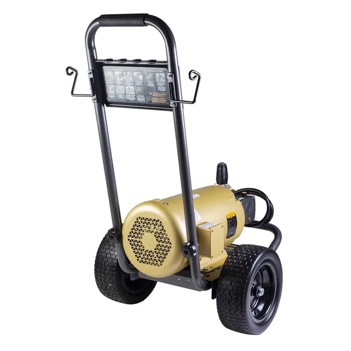 BE Power B2775E34AHE 2,700 PSI 3.5 GPM 7.5 HP Electric Pressure Washer with Baldor Motor and AR Triplex Pump right back view