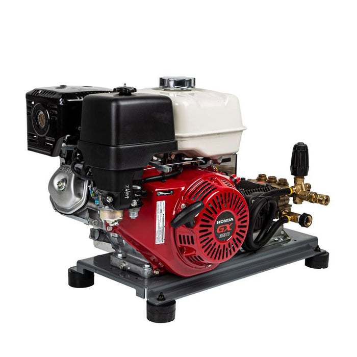 BE Power B3213HTBCS 3,200 PSI 5.2 GPM Truck Mount Cold Water Gas Pressure Washer in white background
