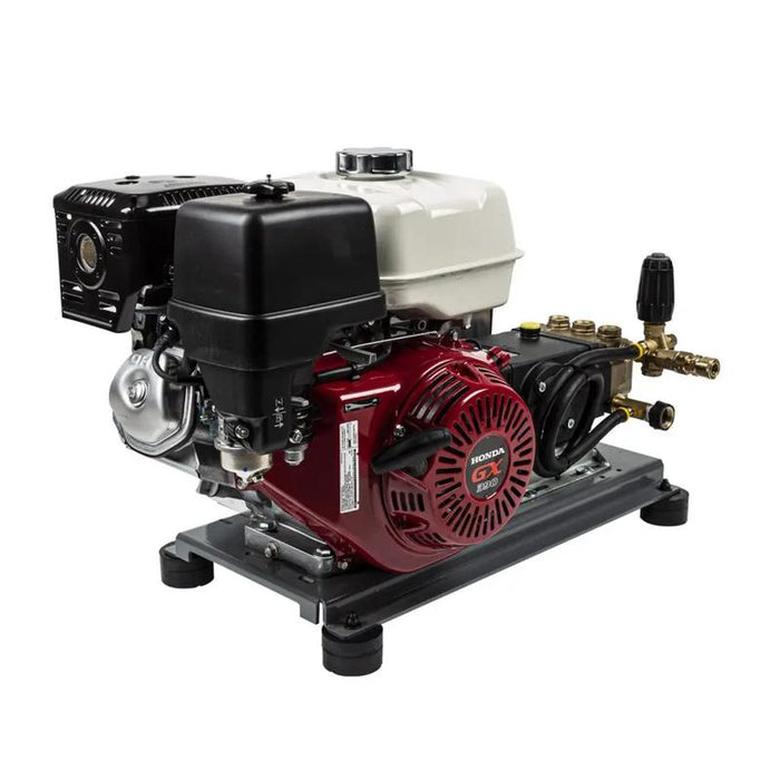 BE Power B4213HTBGS 4,200 PSI 4.2 GPM Truck Mount Cold Water Gas Pressure Washer in white background

