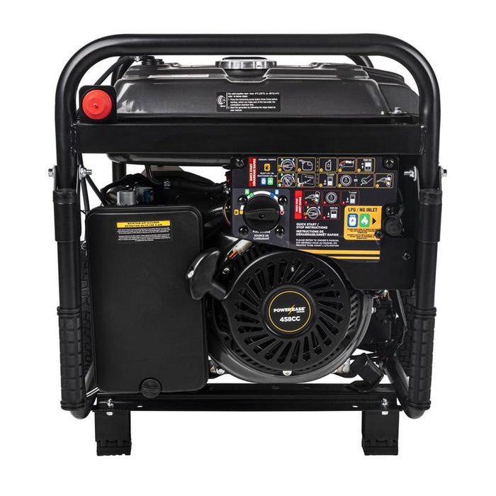 BE Power BE12500T 12,500 Watt Tri-Fuel Generator back view