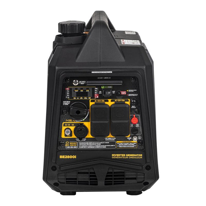 BE Power BE2800I 2,800 Watt Digital Inverter Generator lateral view