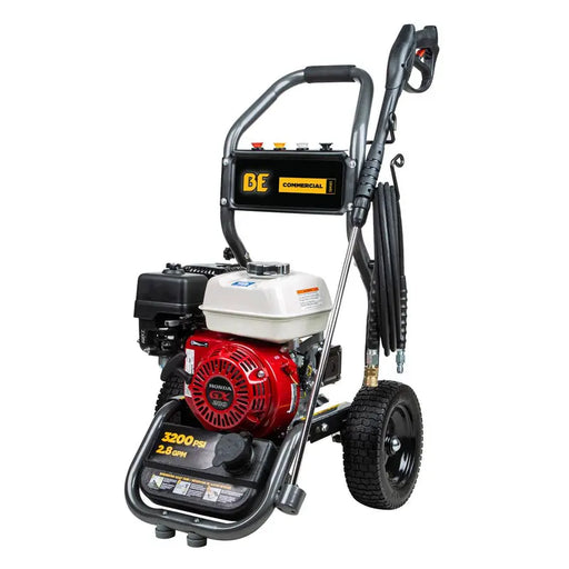 BE Power BE3265HA 3,200 PSI 2.8 GPM Gas Pressure Washer with Honda GX200 Engine and AR Triplex Pump
in white background