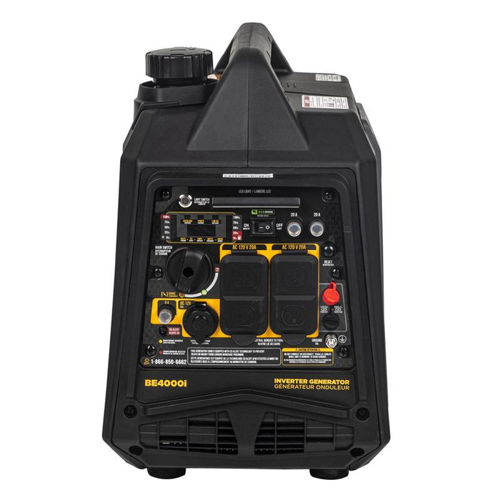 BE Power BE4000I 4,000 Watt Digital Inverter Generator left view
