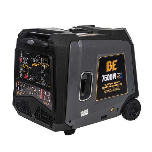 BE Power BE7500ID 7,500 Watt Digital Inverter Generator in white background
