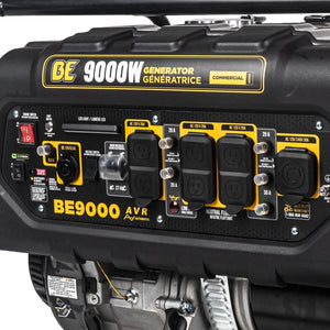 BE Power Equipment BE9000 9,000 watt portable generator, angled view