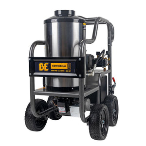 BE Power HW152EA 1,500 PSI 2.0 GPM Hot Water Pressure Washer with TechTop Motor and AR Triplex Pump
 in white background