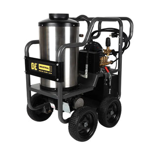BE Power HW205EBA 2,000 PSI 3.5 GPM Hot Water Electric Pressure Washer with Triplex Pump left side view