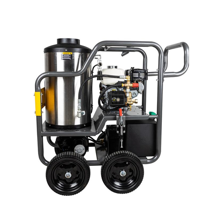 BE Power HW2765HG 3,000 PSI 3.0 GPM Hot Water Pressure Washer with Honda GX200 Engine and General Triplex Pump left view