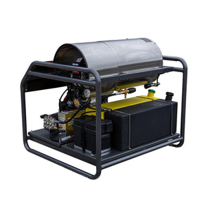 BE Power HW3524HA12V 3,500 PSI 8.5 GPM Hot Water Pressure Washer Honda GX690 Engine and AR Triplex Pump
left back view 