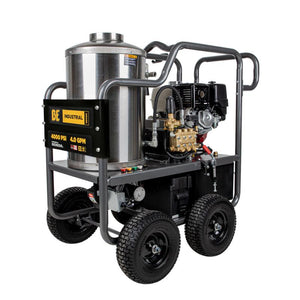 BE Power HW4013HBG 4,000 PSI - 4.0 GPM Hot Water Pressure Washer with Honda GX390 Engine and Belt Driven General Triplex Pump in white background