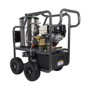 BE Power HW4013HC 4,000 PSI - 4.0 GPM Hot Water Pressure Washer with Honda GX390 Engine and Comet Triplex Pump left back view
