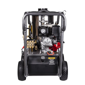 BE Power HW4013HG 4,000 PSI - 4.0 GPM Hot Water Pressure Washer with Honda GX390 Engine and General Triplex Pump back view