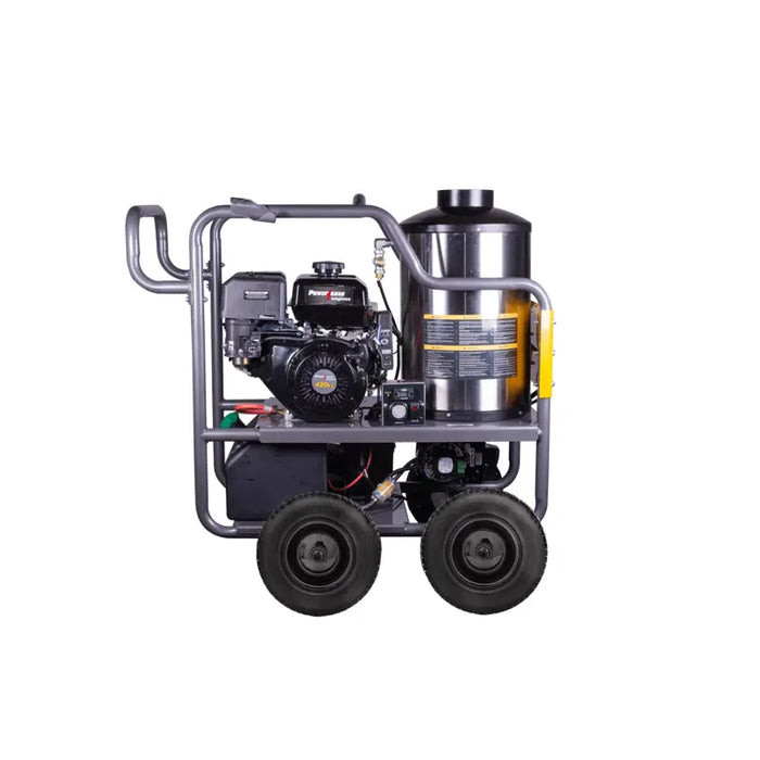 BE Power HW4015RA 4,000 PSI 4.0 GPM Hot Water Pressure Washer with Powerease 420 Engine and AR Triplex Pump facing right

