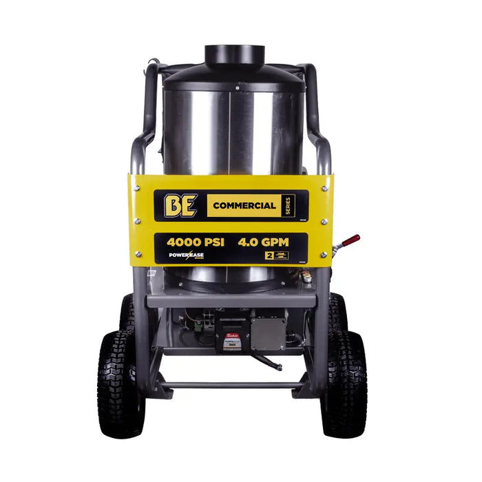 BE Power HW4015RA 4,000 PSI 4.0 GPM Hot Water Pressure Washer with Powerease 420 Engine and AR Triplex Pump front view
